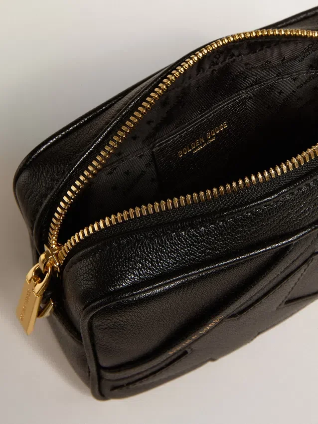 Star Bag z czarnej skóry z gwiazdą w tym samym odcieniu