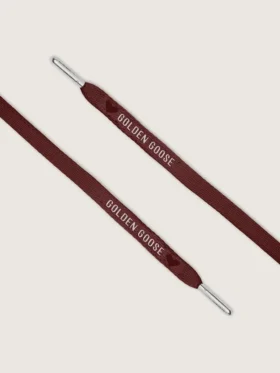 Sznurowadła Burgundy LTD z haftowanymi sercami i kontrastowym logo