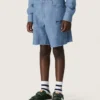 Szorty unisex Journey z jasnoniebieskiej bawełny typu chambray z haftowanym logo
