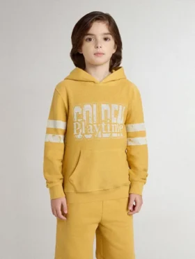 Żółta bluza dziecięca z nadrukiem w stylu vintage