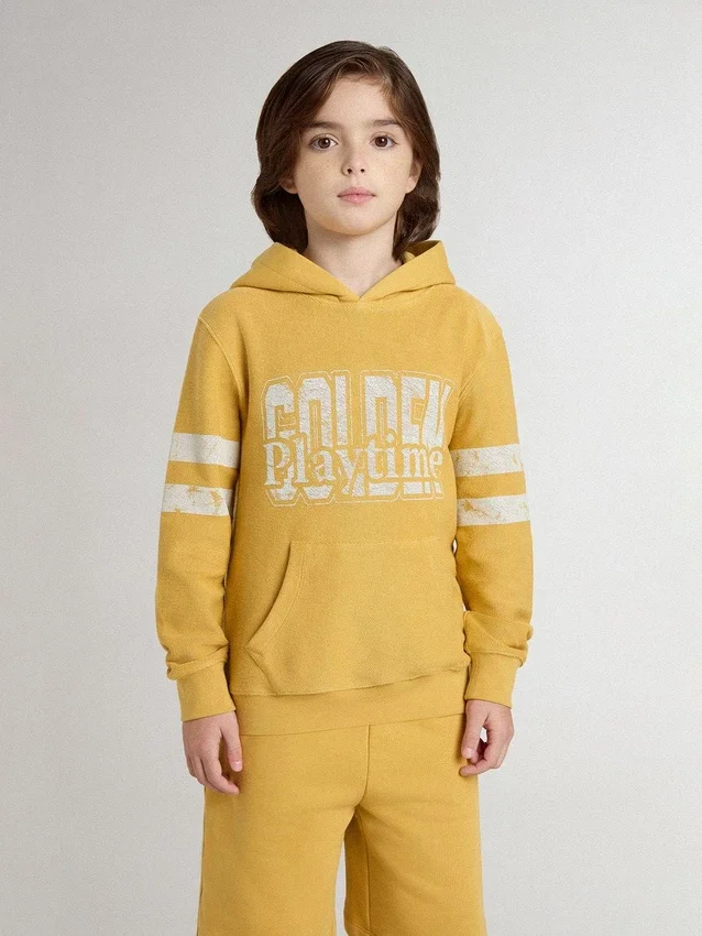 Żółta bluza dziecięca z nadrukiem w stylu vintage