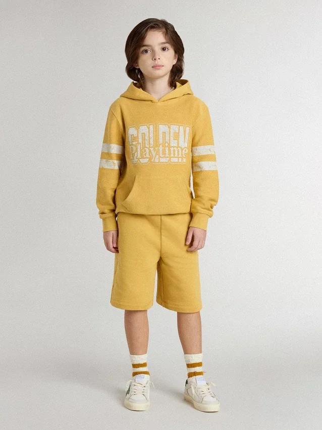 Żółta bluza dziecięca z nadrukiem w stylu vintage