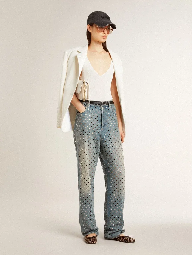 Top bez rękawów z haftem i wykończeniem w stylu „worn-white”