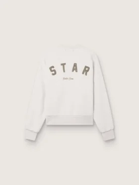 Unisexowa bluza Star z szarej bawełny z haftem i kryształkami