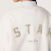 Unisexowa bluza Star z szarej bawełny z haftem i kryształkami
