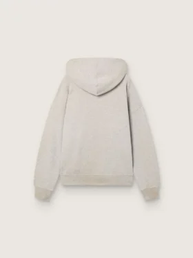 Unisexowa bluza z kapturem z szarej bawełny z nadrukiem flagi w stylu vintage