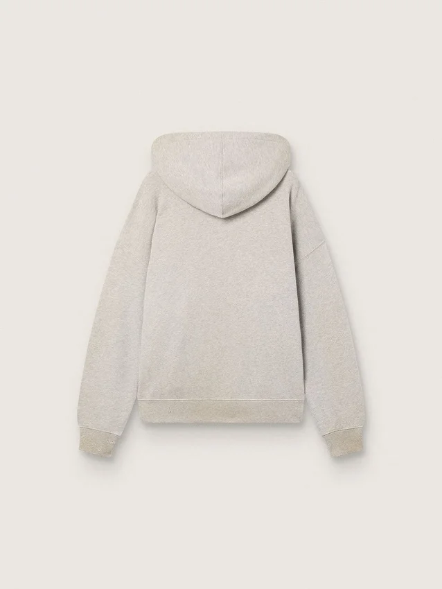 Unisexowa bluza z kapturem z szarej bawełny z nadrukiem flagi w stylu vintage