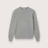 Unisexowy sweter Golden dla dzieci z szarej melanżowej dzianiny prążkowanej z logo z tyłu