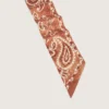 Zestaw dwóch tasiemek ze splotu skośnego z pomarańczowym wzorem paisley
