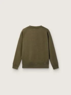 Złota bluza unisex z bawełny w kolorze wojskowej zieleni z odwróconym logo