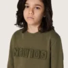 Złota bluza unisex z bawełny w kolorze wojskowej zieleni z odwróconym logo